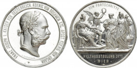 AUSTRIAN EMPIRE. Franz Joseph I (1848-1916). Silver medal (1873). Restrike