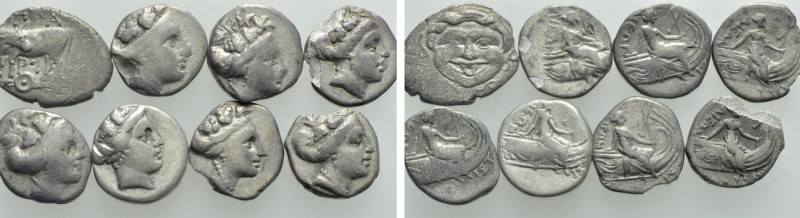 8 Greek Coins. 

Obv: .
Rev: .

. 

Condition: See picture.

Weight: g....