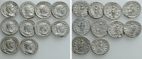 10 Antoniniani; Philippus Arabs etc