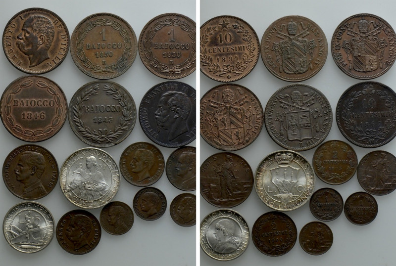15 Coins of the Papal States, San Marino and Italy. 

Obv: .
Rev: .

. 

...