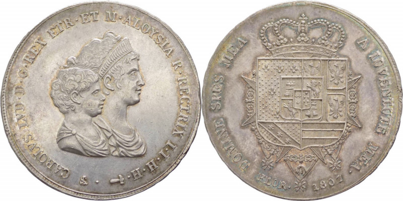 Regno d'Etruria - Carlo Ludovico di Borbone (1803-1807) - 1 dena 1807 - CNI XII ...