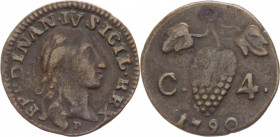 Regno di Napoli - Ferdinando IV (1759-1816) - 4 cavalli 1790 - Mont. 318 - Ae
BB



SPEDIZIONE SOLO IN ITALIA - SHIPPING ONLY IN ITALY