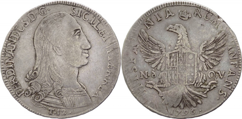 Regno di Sicilia - Ferdinando III (1759-1816) 12 Tarì 1796 del VI°Tipo - Zecca d...