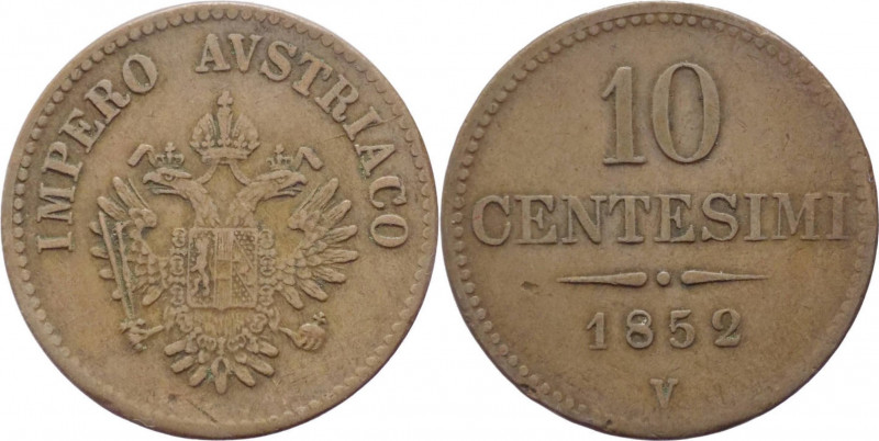 Regno Lombardo Veneto - Francesco Giuseppe I (1848-1916) - 10 centesimi 1852 - V...