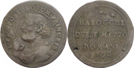 Stato Pontificio - Pio VI, Braschi (1775-1799) - 2,5 baiocchi (Sampietrino) 1796 - Muntoni 100 - Ae
BB



SPEDIZIONE SOLO IN ITALIA - SHIPPING ON...