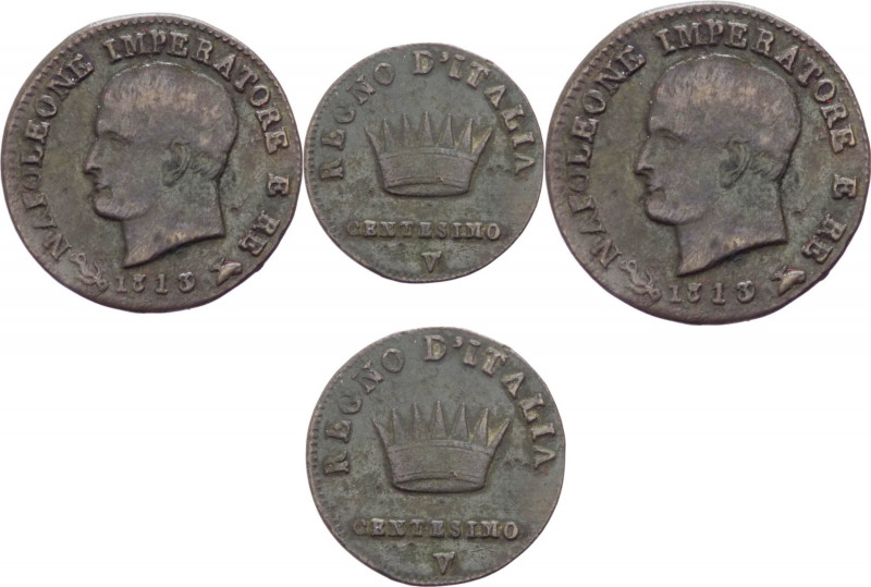 Venezia - Napoleone I (1805 -1814) - 1 centesimo 1813 "3 su 0" - Gig.247/A - Ae...