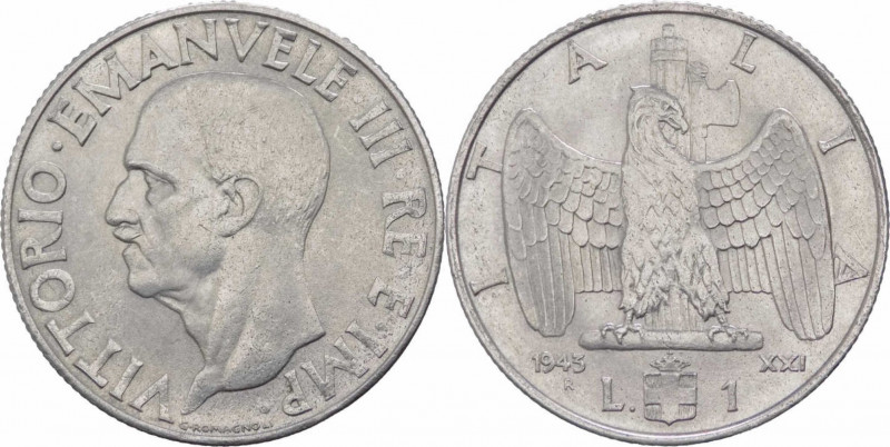Regno d'Italia - Vittorio Emanuele III (1900-1943) - 1 Lira "Impero" 1943 anno X...