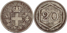 Regno d'Italia - Vittorio Emanuele III (1900-1943) - 20 centesimi 1918 - Gig. 214 - Ni - tracce di ribattitura
BB



SPEDIZIONE SOLO IN ITALIA - ...