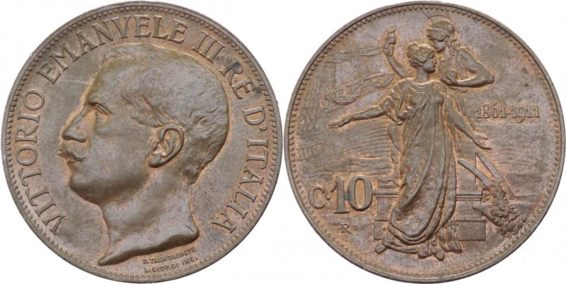 Regno d'Italia - Vittorio Emanuele III (1900-1943) - 10 centesimi "Cinquantenari...