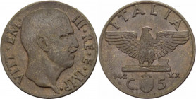 Regno d'Italia - Vittorio Emanuele III (1900-1943) - 5 Centesimi 1942 Anno XX "Impero" del II° Tipo - Gig. 291 - Cu - Debolezza di Conio
FDC



S...