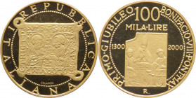 Repubblica Italiana (dal 1946) - Monetazione in lire (1946-2001) - 100.000 lire 2000 "700° Anniversario del Primo Giubileo" - Au
FS



SPEDIZIONE...