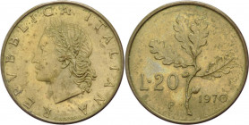 Repubblica Italiana (dal 1946) - Monetazione in lire (1946-2001) - 20 lire 1970 tipo ramo di quercia - "P anzichè R" - Ba
FDC



SPEDIZIONE IN TU...