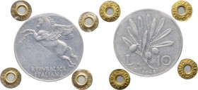 Repubblica Italiana (dal 1946) - Monetazione in lire (1946-2001) - 10 lire "Ulivo" 1946 - Gig.229 - It - Legenda del bordo capovolta - RARO (R) - peri...