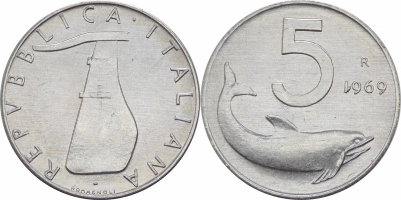 Repubblica Italiana (dal 1946) - Monetazione in lire (1946-2001) - 5 Lire "Delfi...