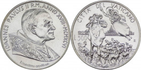Città del Vaticano - Monetazione in lire - Giovanni Paolo II, Wojtila (1978-2005) - 500 lire 1996 50° del Sacerdozio di Wojtyla" - Ag - in confezione ...