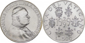 Città del Vaticano - Monetazione in lire - Giovanni Paolo II, Wojtila (1978-2005) - 500 lire 1999 - 70° Istituzione del Vaticano - Ag - in confezione ...