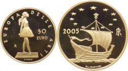 Repubblica Italiana (dal 1946) - Monetazione in Euro (dal 2001) - Repubblica Italiana 50 euro 2005 "Europa delle Arti – Francia; Edgar Degas" - Au - i...
