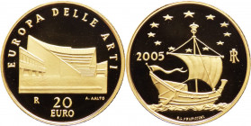 Repubblica Italiana (dal 1946) - Monetazione in Euro (dal 2001) - 20 euro 2005 "Europa delle Arti – Finlandia; Alvar Aalto" - Au - in confezione origi...
