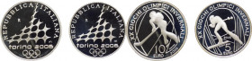 Repubblica Italiana (dal 1946) - monetazione in euro (dal 2001) - Dittico 5 e 10 Euro 2005 in occasione dei XX Giochi Olimpici Invernali Torino 2006 -...