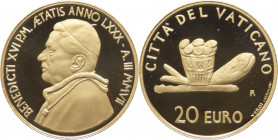 Città del Vaticano - Monetazione in Euro - Benedetto XVI, Ratzinger (2005-2013) - 20 euro 2007 "I Sacramenti del Cristianesimo: l'Eucarestia" - Au - I...