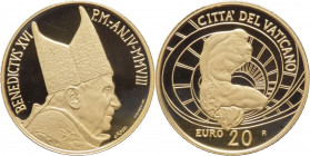 Città del Vaticano - Monetazione in Euro - Benedetto XVI, Ratzinger (2005-2013) - 20 euro 2008 "Capolavori della Scultura: il torso del Belvedere" - A...