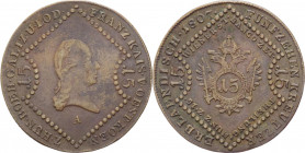 Austria - Francesco II (1792-1835) - 15 kreuzer 1807 - KM# 2138 - Ae
mBB



SPEDIZIONE SOLO IN ITALIA - SHIPPING ONLY IN ITALY
