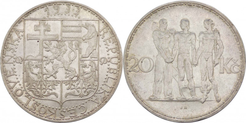 Cecoslovacchia - prima repubblica (1918-1938) - 20 korun 1933 - KM# 17 - Ag
mBB...