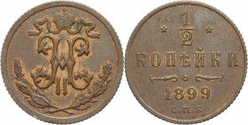 Russia - Nicola II (1894-1917) - mezzo copeco 1899 - Y# 48.1 - Cu
SPL



SPEDIZIONE SOLO IN ITALIA - SHIPPING ONLY IN ITALY