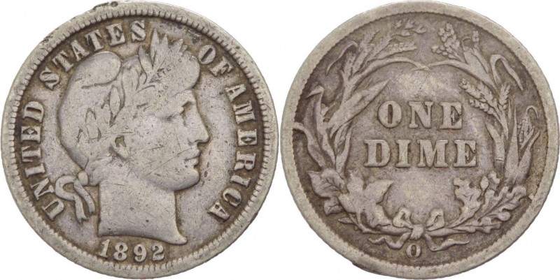 Stati Uniti d'America (dal 1776) - 1 Dime "Barber"1892 O - KM# 113 - Ag
qBB

...