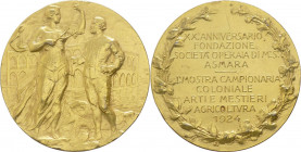 Italia - Periodo del Ventennio - Medaglia della I° Mostra Campionaria Coloniale "XX° Anniversario Fondazione Societa' Operaia di M. S. Asmara" - 1924 ...