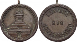 Italia - Regno d'Italia - Medaglietta emessa per il 19°anniversario della battaglia di Mentana - Sarti 156, Romussi 62 - Ae - 20 mm; 5,5 gr - appiccag...
