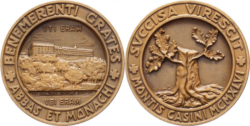 Italia - Medaglia per la ricostruzione di Montecassino - 1946 - Opus Johnson - A...
