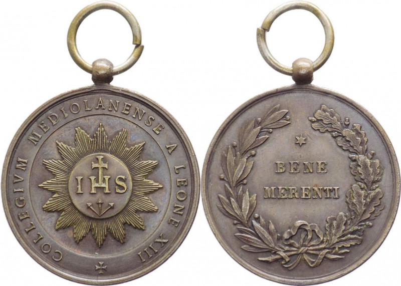 Italia - Medaglia portativa del "Collegium Mediolanensis" - 13,92 gr; 32,09 mm -...