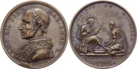 Stato Pontificio - Leone XII, Della Genga (1823-1829) - Medaglia per la lavanda dei piedi - Anno V - Opus Cerbara - 17 gr; 32,10 mm - Ae
mSPL



...