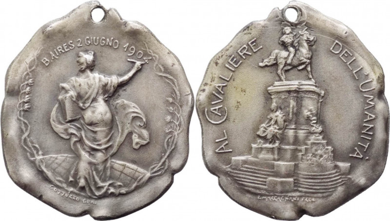 Argentina - Medaglia 2 Giugno 1904 coniata a ricordo del monumento di Garibaldi ...