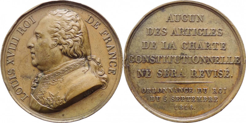 Francia - Luigi XVIII (1814- /1815-1824) - Medaglia per la modifica di alcuni ar...