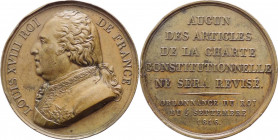 Francia - Luigi XVIII (1814- /1815-1824) - Medaglia per la modifica di alcuni articoli della Carta Costituzionale - 1816 - Ae - 39 mm ; 36 gr
qSPL
...