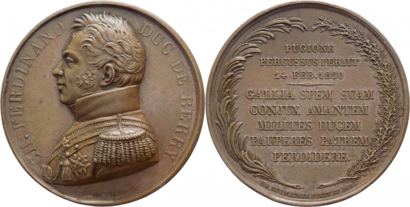 Francia - Medaglia commemorativa di Charles Ferdinand Duc de Berry - Pugione Per...