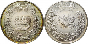 Gran Bretagna - Medaglia emessa dalla Royal Mint per commemorare il 175° anniversario della battaglia di Waterloo (1815) su modelli del famoso incisor...