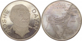 Israele (dal 1948) - Medaglia 1967 commemorativa di Moshe Dayan, ministro e generale israeliano protagonista della Guerra dei Sei Giorni - MOLTO RARA ...