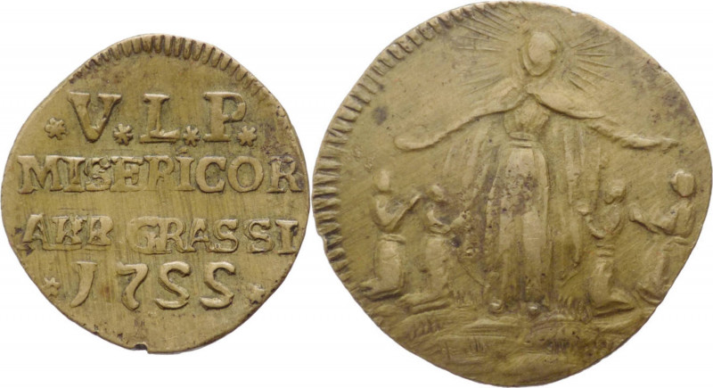 Italia - Venerando Luogo Pio Misericordia di Abbiategrasso - gettone - 1755 - Ae...