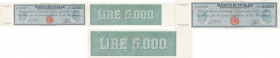 Periodo della Luogotenenza - 5000 lire titolo provvisorio - testina - Emissione del 4.08.1945 - N°serie: 7531792 - Alfa: BI 750 - POCHI ESEMPLARI CONO...