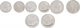 Repubblica Italiana (dal 1946) - Monetazione in lire (1946-2001) - Lotto di 2 monete da 5 lire 1989 tipo delfino "di cui una con timone rovesciato" - ...