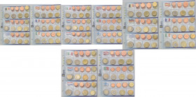 Monetazione in euro - Lotto di 12 seriette, ciascuna da 8 valori - Belgio (anni 1999,2000); Germania (2002); Grecia (2002); Spagna (1999,2000,2001,200...