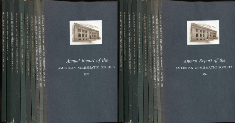 A.A.V.V. - Annual report of the American Numismatic Society. 1970 – 1979. 10 vol...