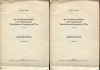 GOBL R. - Die Byzantinischen munzen in der sammlung der Mechitharisten-Congregation in Wien. Wien, 1961. Pp. 10 – 27, tavv. 1. Ril. ed. sciupata, raro...