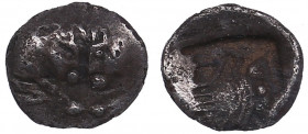 Caria AR Tetartemorion (?) Hemiobol (?) c. 5th century BC - NGC Ch VF
Obv bull hds confronted / bull forepare. Very beautiful small coin. Strike: 4/5,...