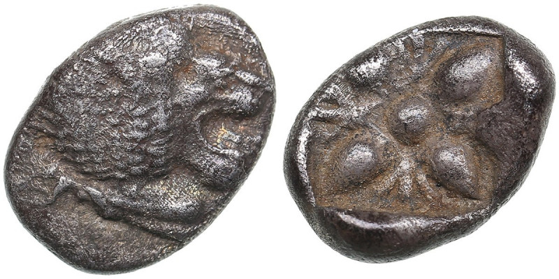 Ionia, Miletos AR Diobol circa 520-450 BC
1.08g. 11mm. XF/XF Forepart of roaring...