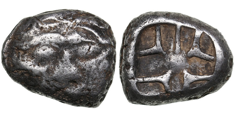 Mysia, Parion AR Drachm circa 550-520 BC
2.88g. 13mm. F/VF Facing head of gorgon...