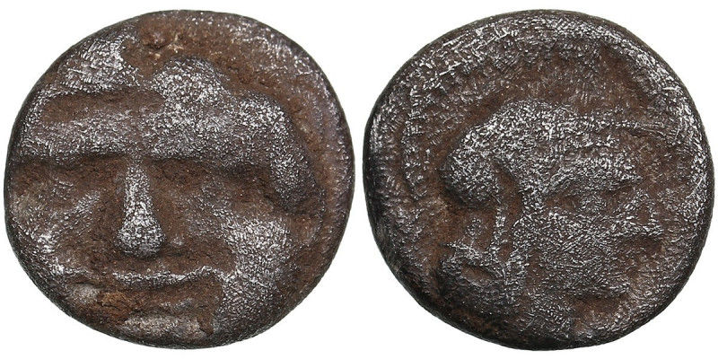 Pisidia, Selge AR Obol circa 350-300 BC
0.83g. 10mm. VF/VF Facing Gorgoneion / H...